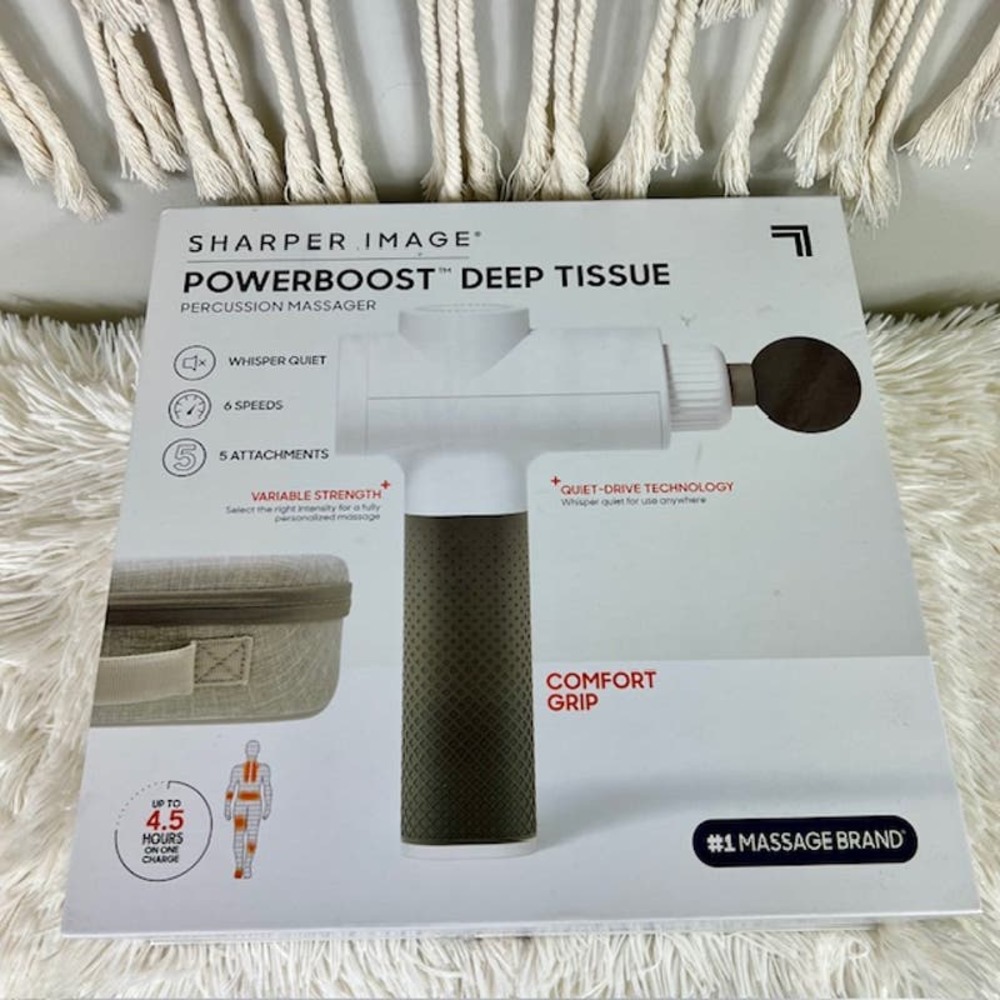 Sharper Image Powerboost Deep Tissue Percussion Massager Version 3.0 - White